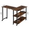 Costway Patented Sofa Side End Table 360° Rotating Bookcase w/Storage Shelves & Wheels Brown/Rustic Brown/Natural